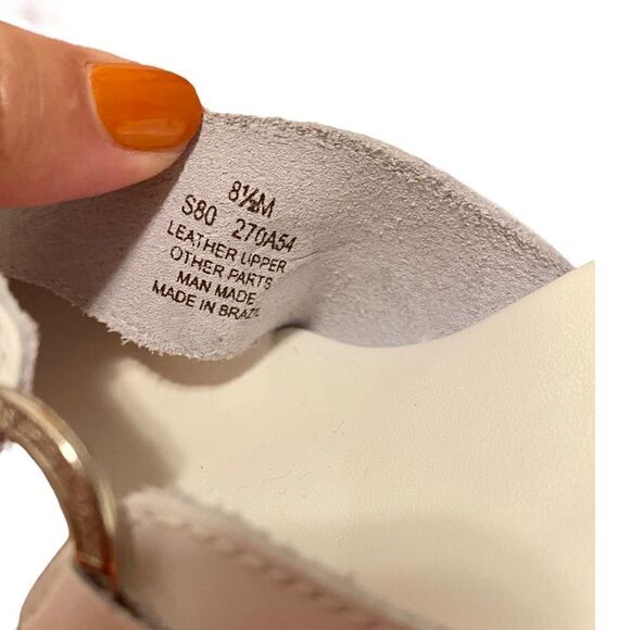 Naturalizer White Leather(Upper) Cork Heel Wedges in Size 8.5M - Picture 8 of 8